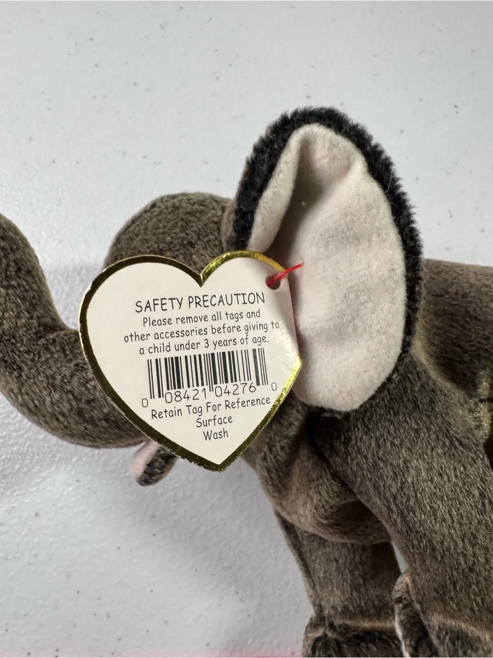 Ty Plush Elephant Stuffed Animal - Gray